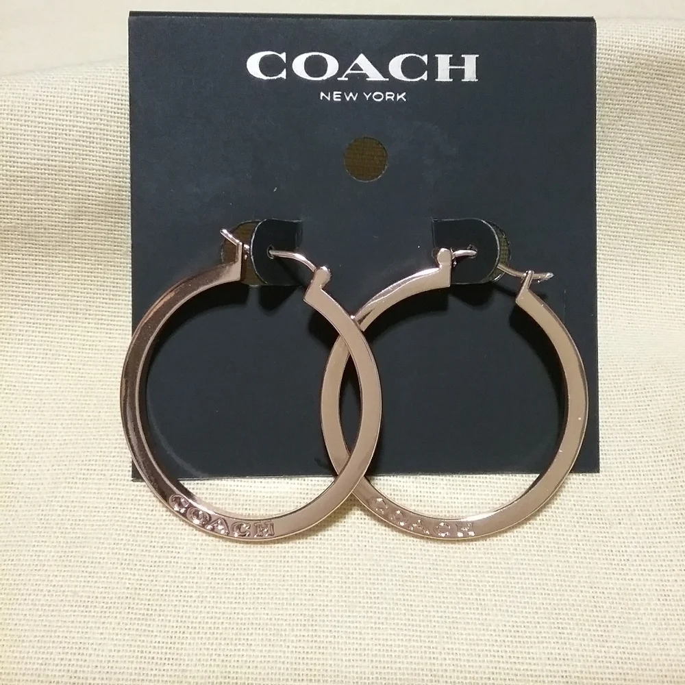 BRAND NEW COACH Large Hoop Earrings - Picture 1 of 1